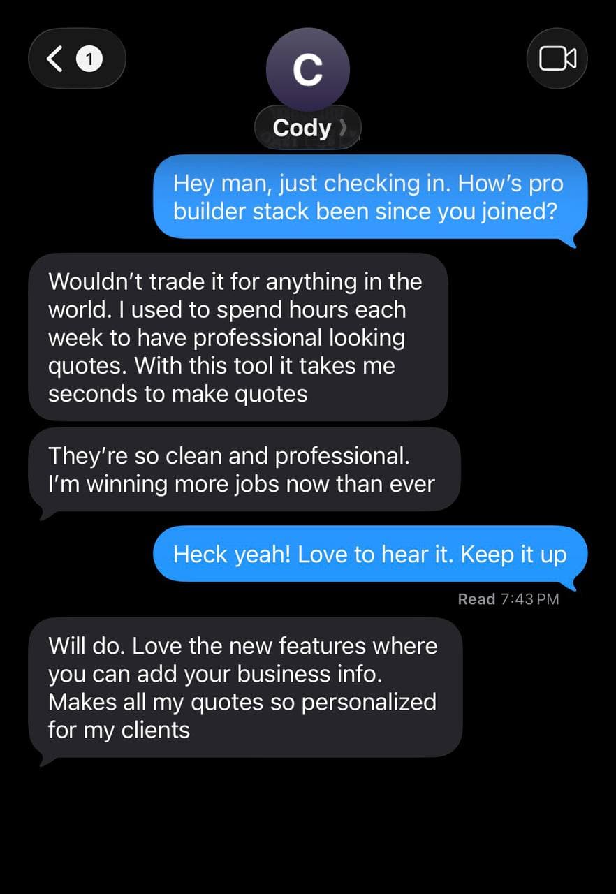 Real screenshot proof from a contractor